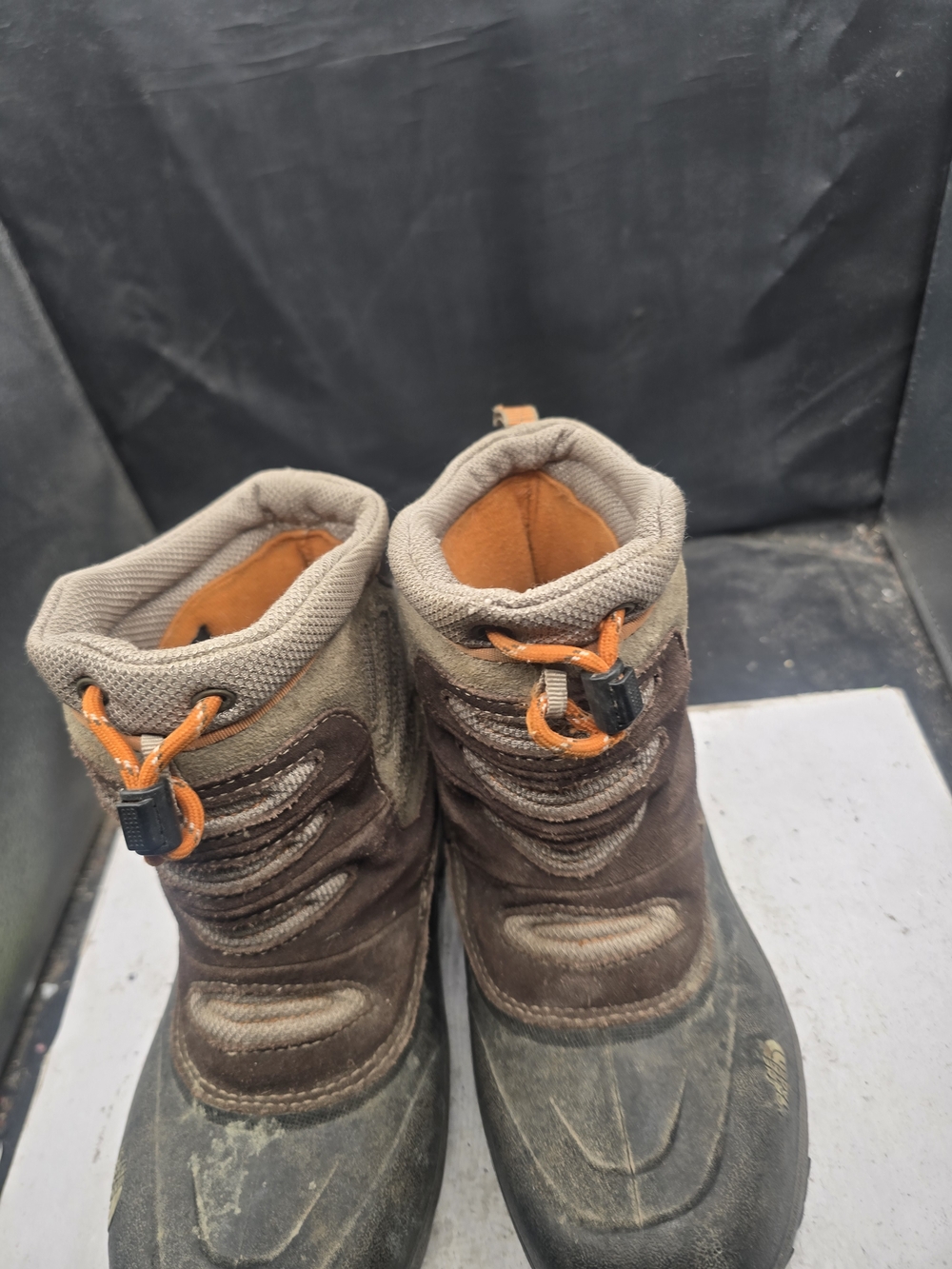 The North Face Brown and Orange Kids Winter Boots